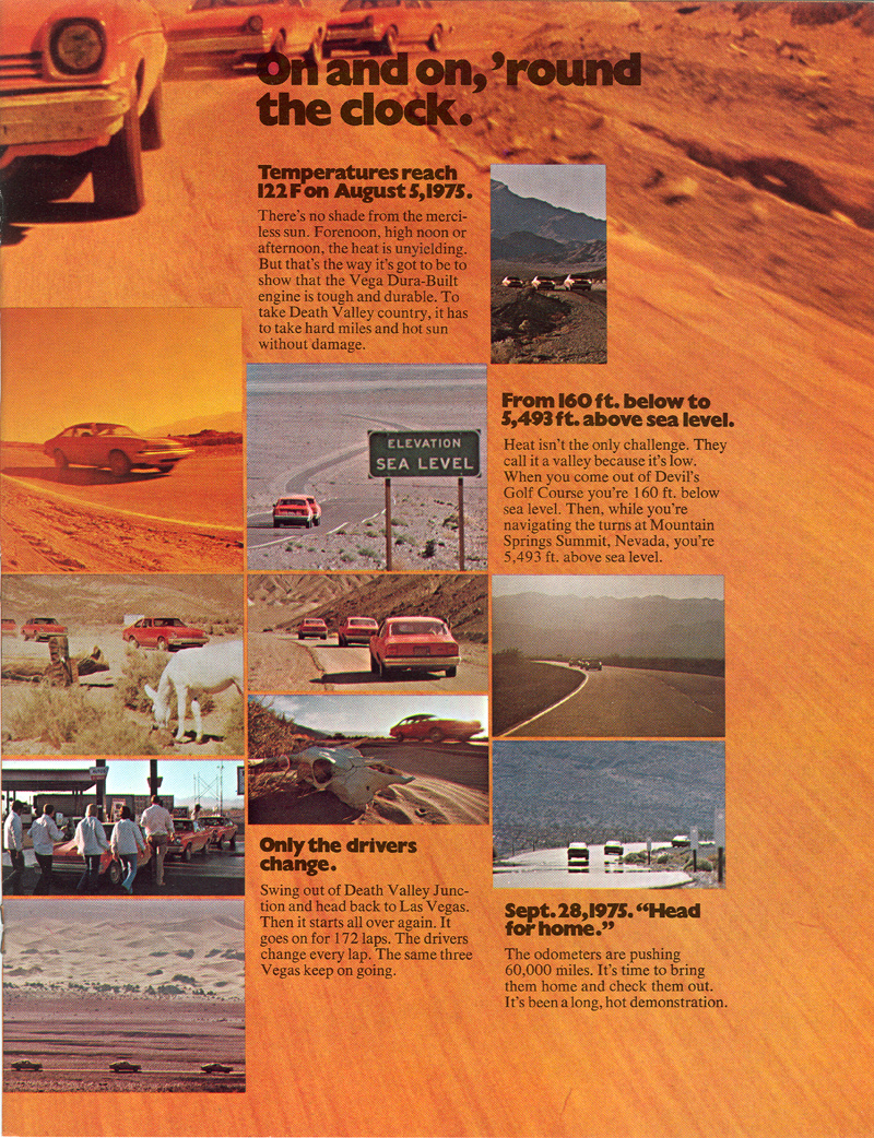 1976 Chevrolet Vega At Death Valley Brochure Page 5